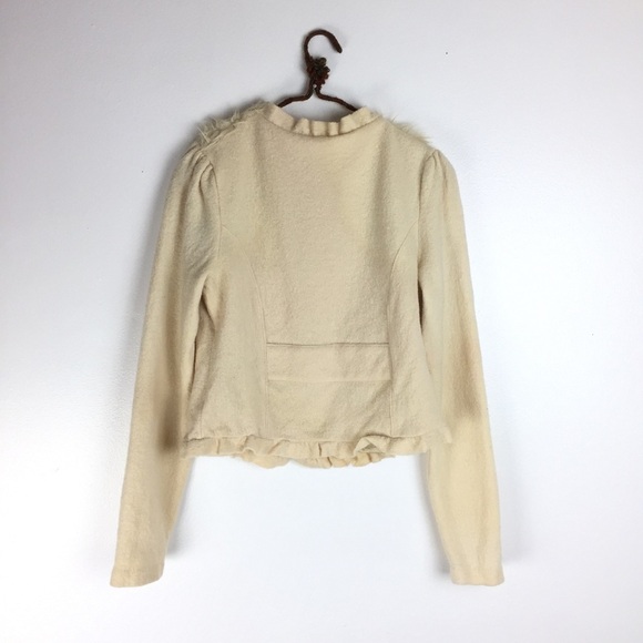 Anthropologie Icing Age Crop Fur Wool Zip Jacket - Picture 8 of 8